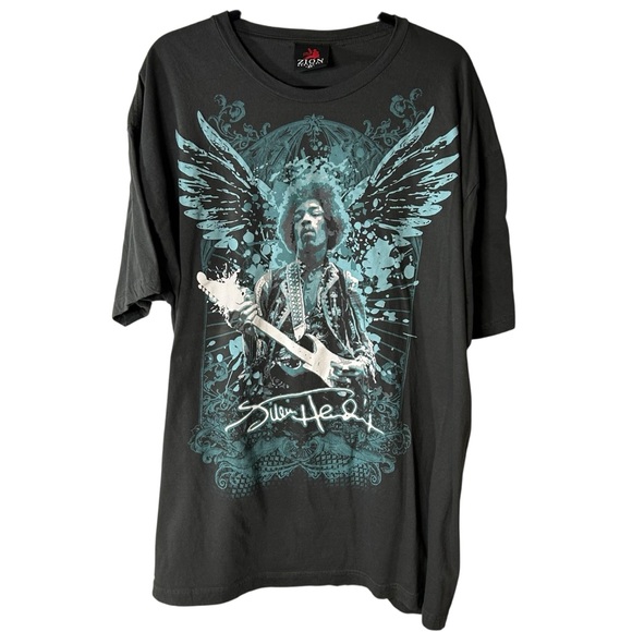 VINTAGE | ‘09 Y2K Zion Jimi Hendrix Graphic Tee - Charcoal Grey - Sz 2XL - Picture 1 of 8
